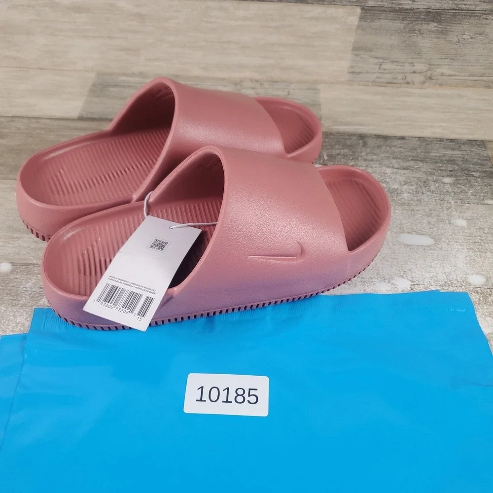 Nike‎ Calm Sandals Womens Sz 6 Canyon Pink Rubber Slip On Round Toe